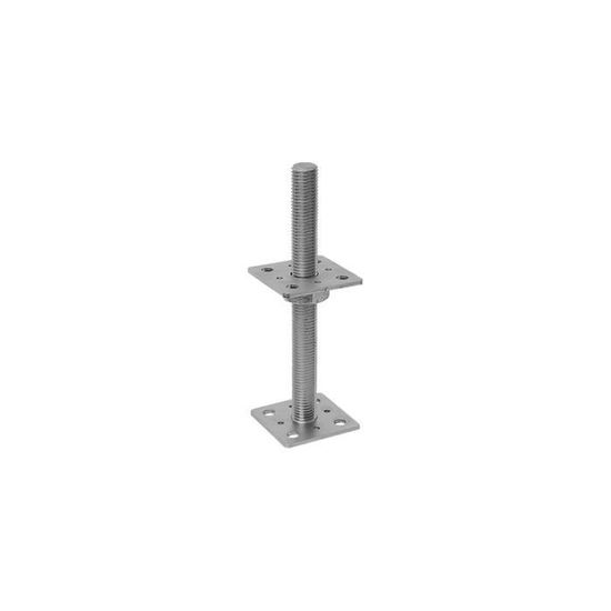 Embase Pied De Poteau Carrée Réglable Par Vis Galvanisé à Visser - 110 X 250 X 24 Mm - Fixation Robuste Pour Structures Bois