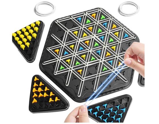 Jeu De Triangle En Chaîne - Échecs Géométriques - Stratégie Familiale - Enfant & Adulte