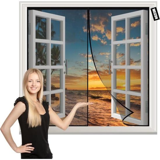 Rideau Moustiquaire Magnetique 180 X 180 Cm Magnétique Fermeture Automatique Rideau Porte Anti