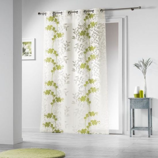 PANNEAU A OEILLETS 140 x 240 CM ORGANZA DEVORE GEOMATIC BLANC