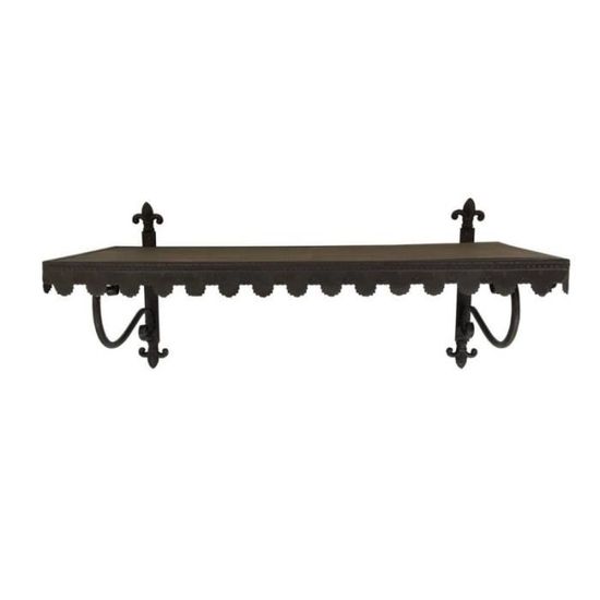 Etagere Credence Equerre Murale En Fer Bois Marron 60 Cm Achat