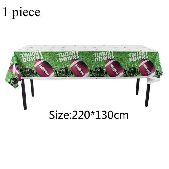 B11-1pcs tablecloth -Ballon de Rugby pour fête de Football américain, décoration de gâteau, bannière de joyeux anniversaire, fête d&