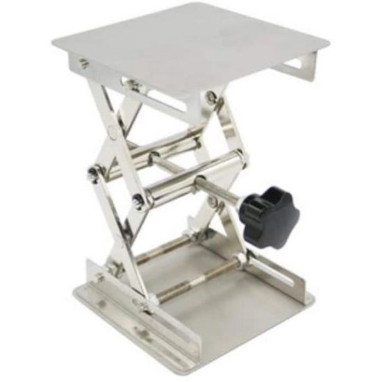 Plateforme De Levage De Laboratoire En Acier Inox – 100x100mm, Hauteur Réglable De 45 à 150mm