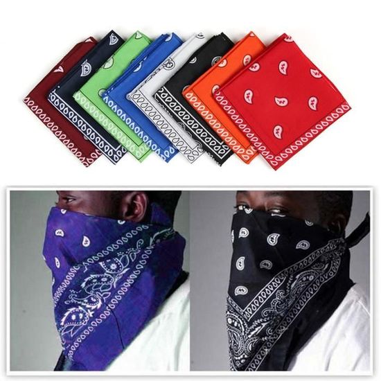 4 Bandanas Unisexes En Polyester - Motif Paisley, 54x54 Cm (rouge, Blanc, Noir, Bleu)
