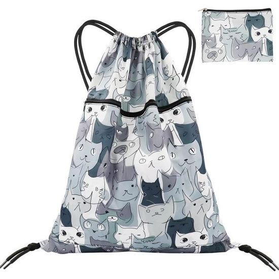 Sac à Cordon Étanché 40x47 Cm – Sac Sport Piscine Plage Voyage – Léger Et Pliable Homme/Femme