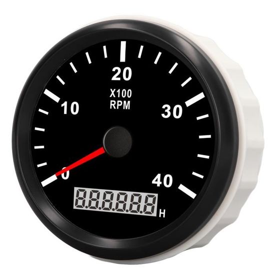 Tachymètre RPM 0-6000 Tr/min - 85mm, IP67 Étanche, Rétroéclairage Rouge | Pour Bateau, Voiture, Camping-car