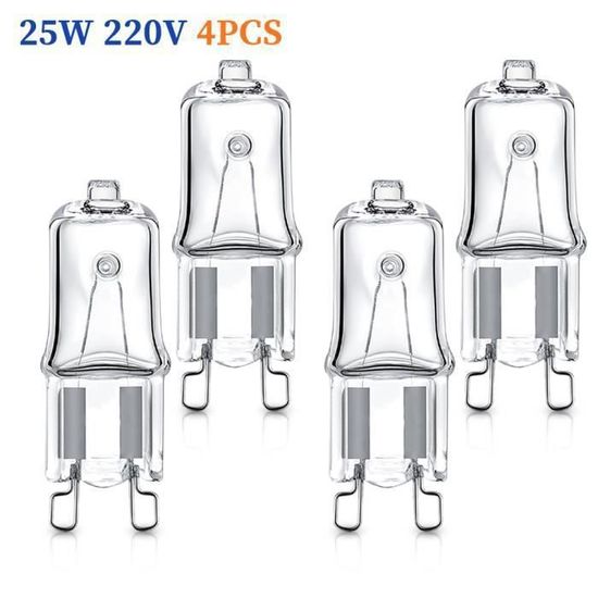 Ampoule Micro-ondes 230V Lot De 4 Ampoules Halogènes G9 40W Pour Four - 300° C - Dimmable 230V - Compatible AEG, Bosch, Smeg - Blanc Chaud 2700K Ampoule Dimmable 40W