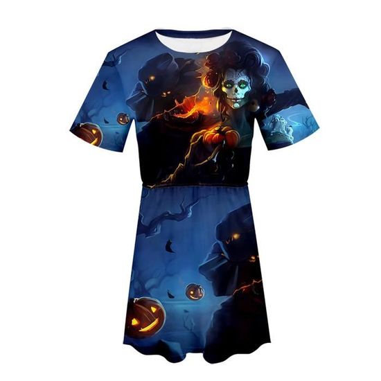 T-shirt Femme Halloween - Manches Courtes, Imprimé Festif, Coton Doux - Tenue Décontractée Et Confortable