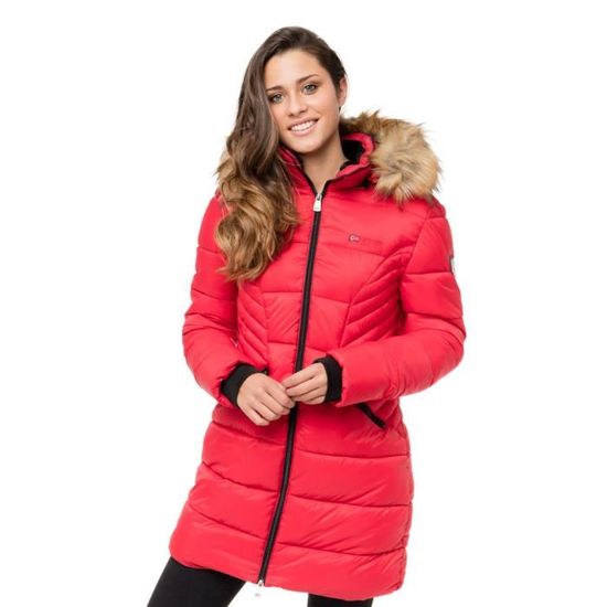 Doudoune Rouge GEOGRAPHICAL NORWAY AZALE Femme 100 Polyester Fermeture eclair Rouge Cdiscount Pret a Porter