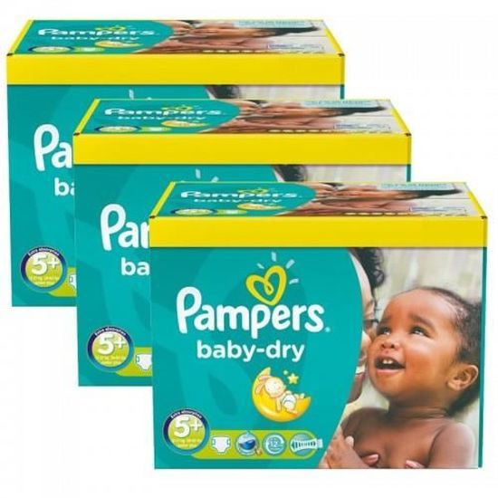 154 Couches Pampers Baby Dry taille 5+