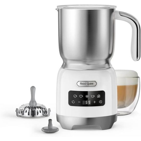 Appareil Cappuccino Maison Mousseur à Lait électrique Hazel Quinn 5 En 1 - 400ml, Chauffe-lait Automatique, Tactile LED - Fleuri Appareil Lait Mousse
