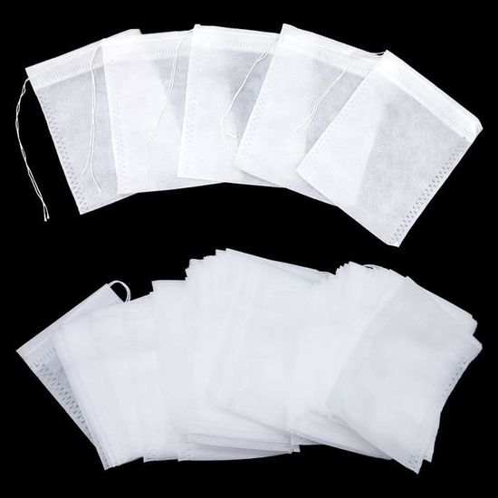 Lot De 500 Sachets De Thé Jetables Thermoscellables Avec Cordon - Pour Thé En Vrac, Épices Et Herbes