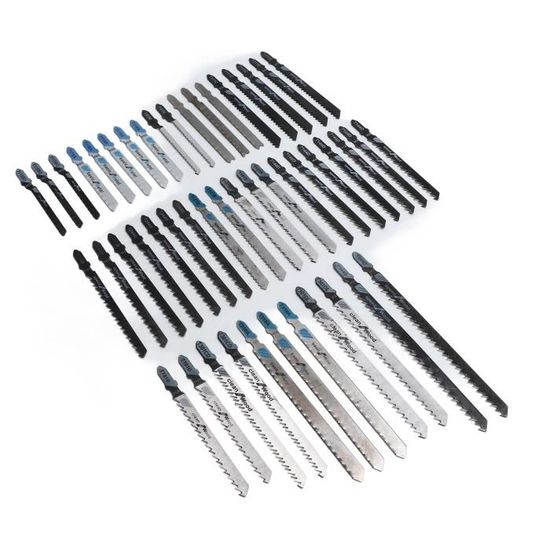 52 Lames Scie Sauteuse Tige T HCS/HSS – Kit Complet Bois, Plastique, Métal Fin + Étui De Rangement
