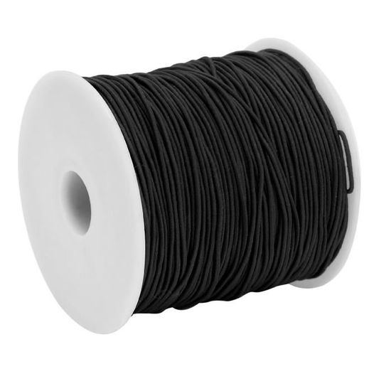 3500 Mètres de Cordon Fil Elastique Noir En 1 mm par bobine de 3500