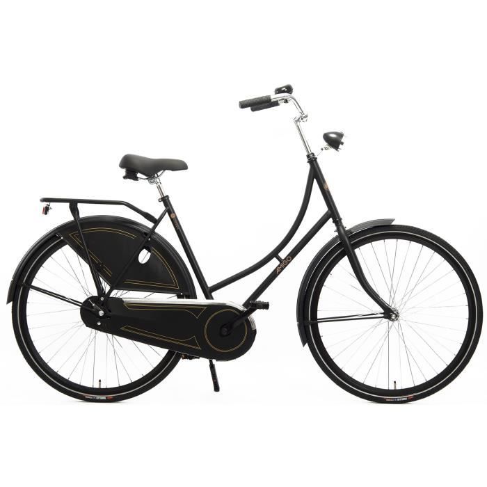AMIGO Vélo grand-mère Classic C2 28 pouces 56 cm Femme Frein à rétropédalage Noir mat