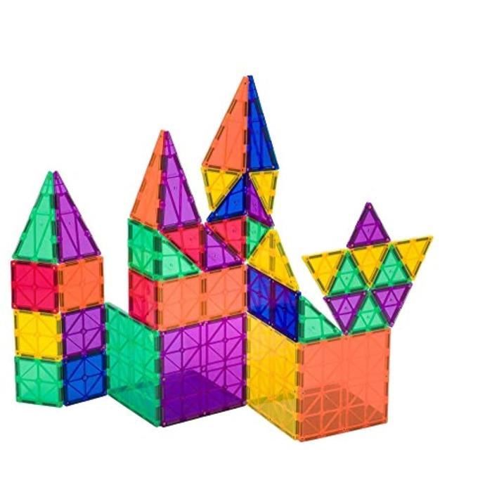 Jeu D'Assemblage QZ68I Ensemble de construction de tuiles magnétiques de couleurs claires primées 5 + 6 pièces avec des jouets magné