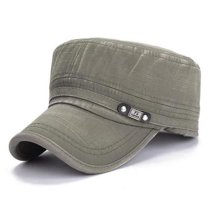 Vert Armée Hommes Dames Classique Casquette De L 'Armée Militaire Cadet Camionneur A Culminé Chapeau Réglable Urbain
