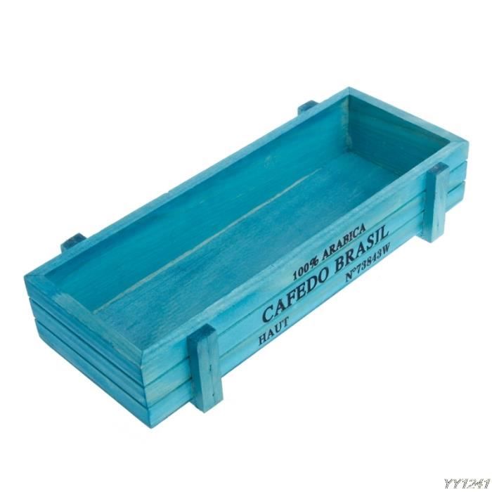 Version BL - Pot De Plante Jardin Décoratif Vintage Succulent Boîtes En Bois Caisses Rectangle Table Fleur Jardinage Device-110