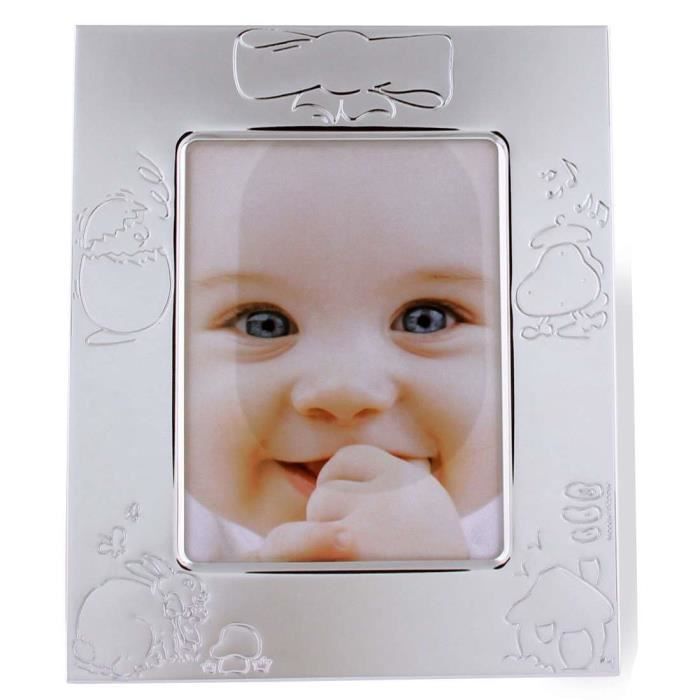 SF Bijoux - Cadre naissance gravure comprise - Enfant - Métal argenté - (CADREBB)