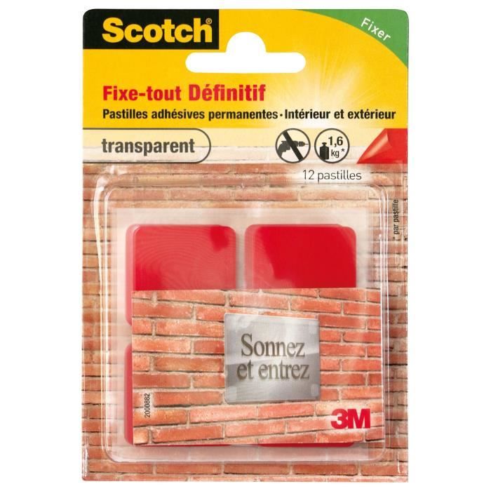 3M SCOTCH 12 pastilles adhésives - Permanent