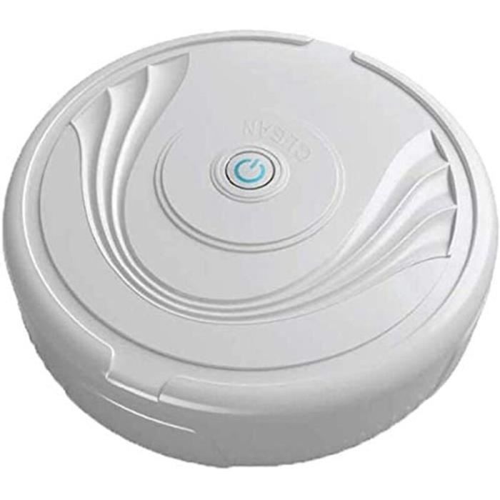 Aspirateur Robot de nettoyage de sol Robot aspirateur automatique pour poils d'animaux sols durs tapis à poils moyens blanc