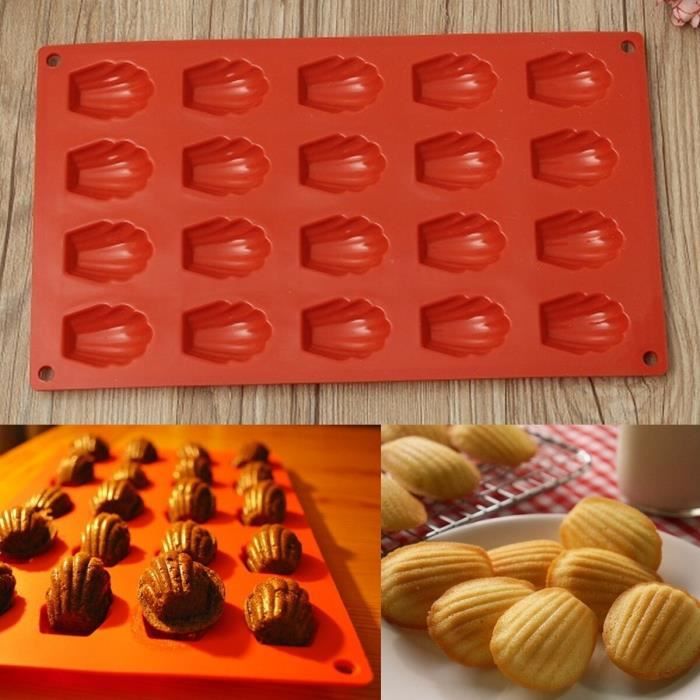 Moule de cuisson à 20 cavités bricolage ustensiles de cuisine, Mini coquillages Madeleine, poêle à gâteau en Silicone, p*TR5604