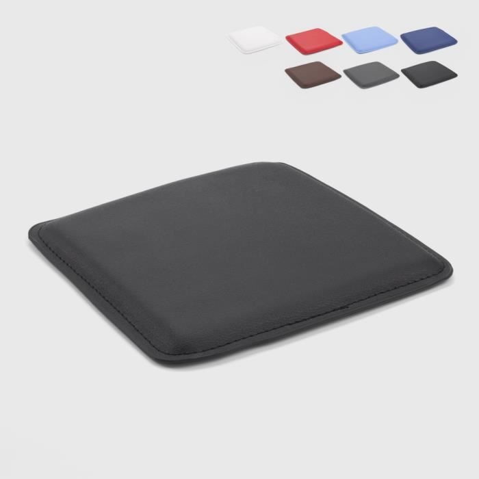 4 Coussins tabouret tolix en similicuir rembourré intérieur et extérieur 27x27 Hop, Couleur: Noir