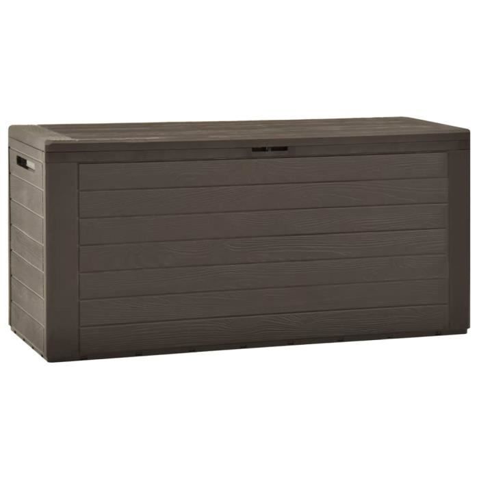 4875Elégance- Boîte de rangement de jardin,Grand Capacité,COFFRE D'EXTERIEUR,Coffre de Rangement Marron 116x44x55 cm Taille:116 x 44