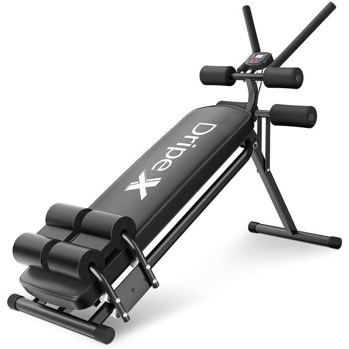 Banc Musculation Abdominaux à Rouleaux - Fitness Multifonctions, Appareil d'Exercice d'Abdos (situps) Pliable pour la Maison