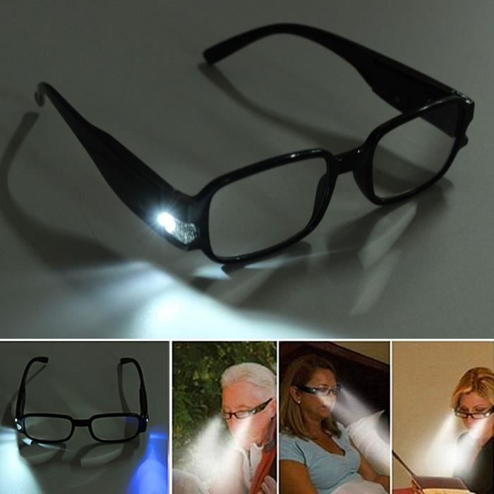 Lunette de lecture LED grossissement noir Dioptrie 1.5