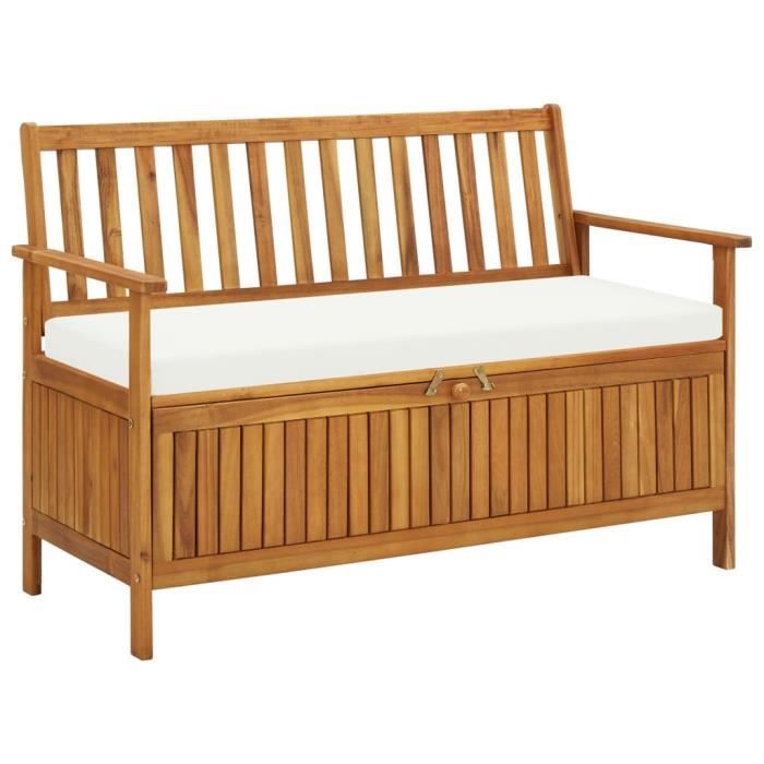Style Essentiel- Banc avec Espace de Rangement, Banquette de jardin, Siège, Coffre de Rangement, Bois d'acacia solide 120x63x ®6646®