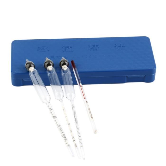 3 pcs A Set Kit Professionnel Alcoomètres Mètre de Concentration pour Vin Alcool Whisky avec Le Thermomètre
