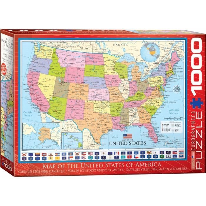 (EG60000788) - Eurographics Puzzle 1000 Pc - Map of the United States