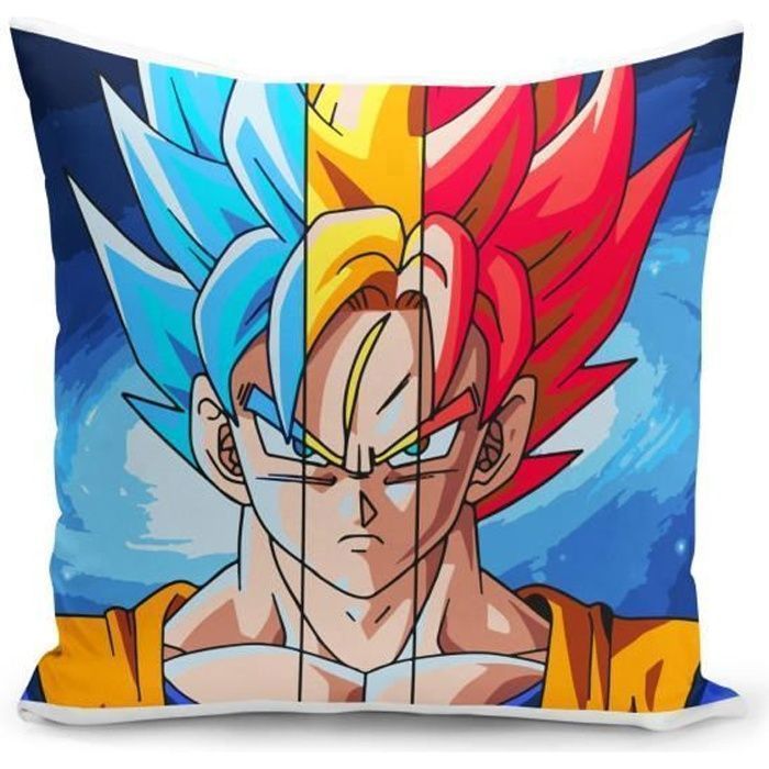 Housse de Coussin 40x40 cm Dragon Ball Z Son Goku Portrait Manga