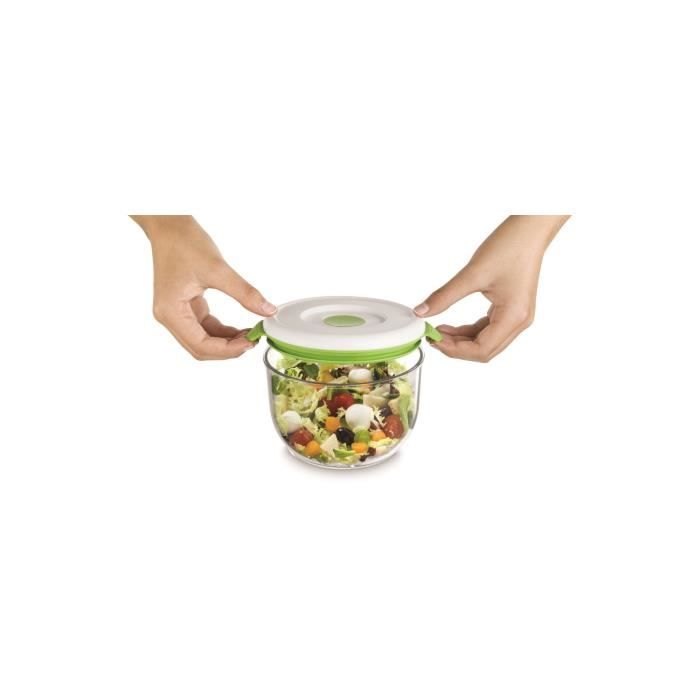 FOSA Récipient en Plastique x 3 Mise sous vide 850ml pour Alimentation - Couvercle plastique type PP / silicone - Boîte Hermétique