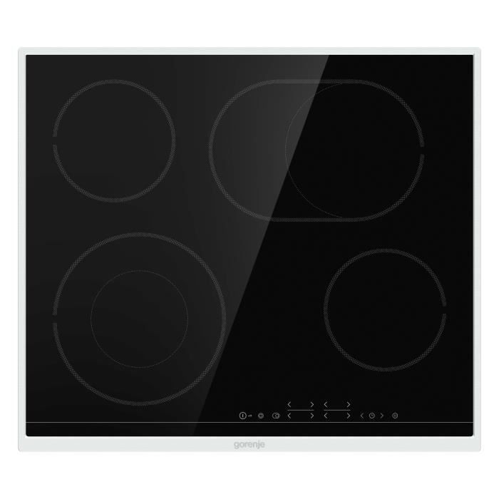 Gorenje ECT643BX, Intégré, Halogène, Verre-céramique, Noir, Acier inoxydable, Découpe complète, Acier inoxydable