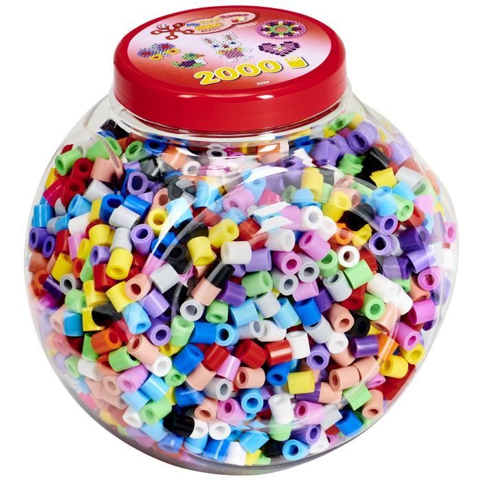 HAMA - Pot de 2000 perles à repasser taille MAXI - Loisirs créatifs - Dès 3 ans