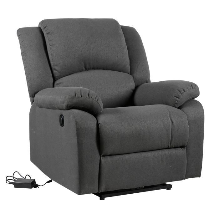 Fauteuil électrique inclinable CLOUD gris anthracite - Gris