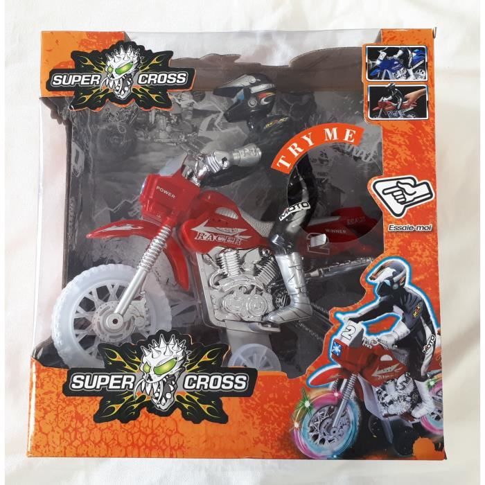 IMAGIN SUPER CROSS Moto Trial avec pilote 3 ans et + jouet jeux figurine véhicule moto sons et lumières