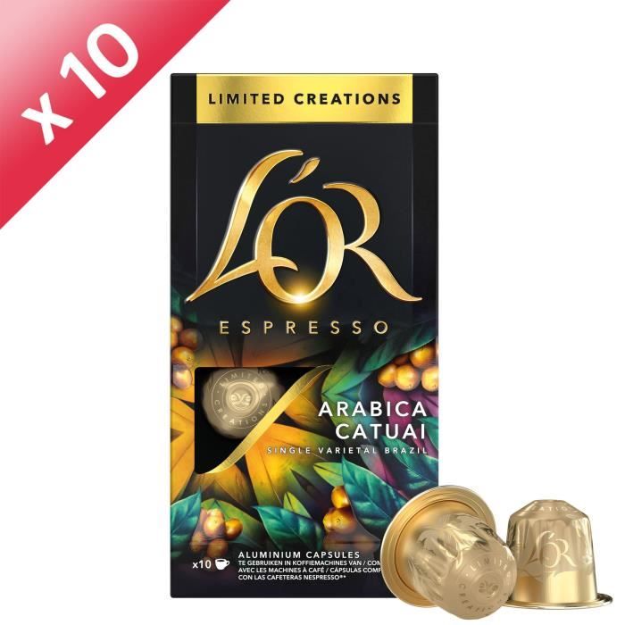 L'Or Espresso Café - 100 Capsules Edition Limitée Arabica Catuai - Compatibles Nespresso®* - Lot de 10 x 10