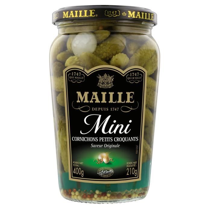MAILLE L'Original Cornichons Mini Croquants Bocal - 210 g