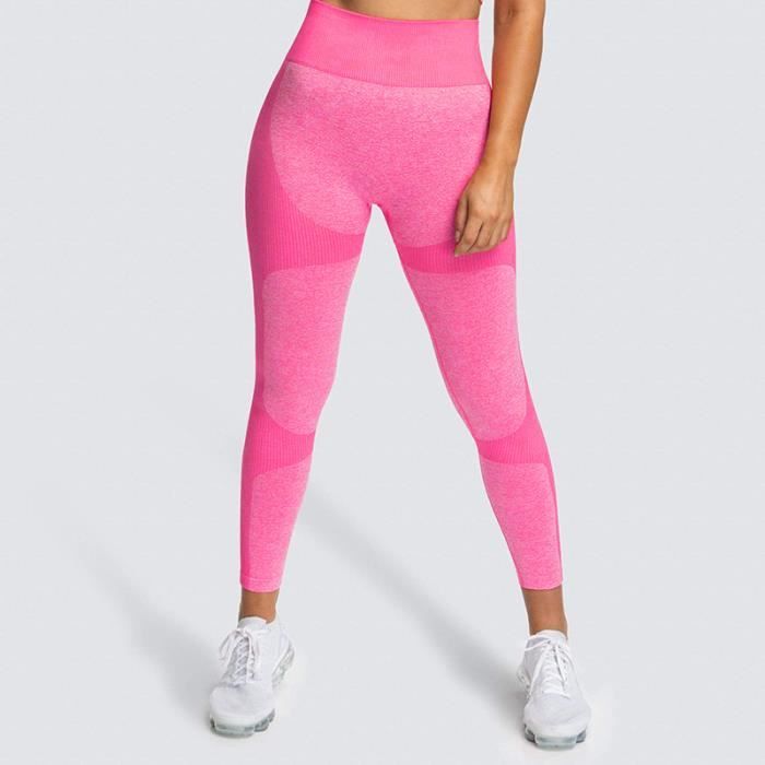 Taille haute pantalons de sport Leggings Yoga sans couture femmes Fitness solide athlétique entraînement longs collants de