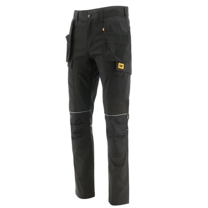 Pantalon de travail avec poches genouillères stretch imperméable Caterpillar TRADE HOLISTER - Noir