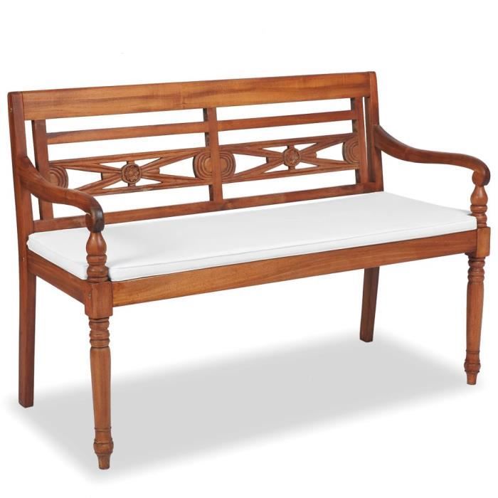 Magnifique Economique Haute qualité Luxueux Banc Batavia avec 2 places Teck 120 x 51,5 x 84 cm