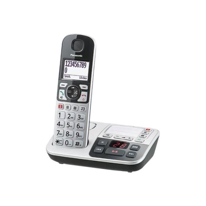Panasonic KX-TGE520 Téléphone sans fil système de répondeur avec ID d'appelant DECTGAP noir, argenté(e)