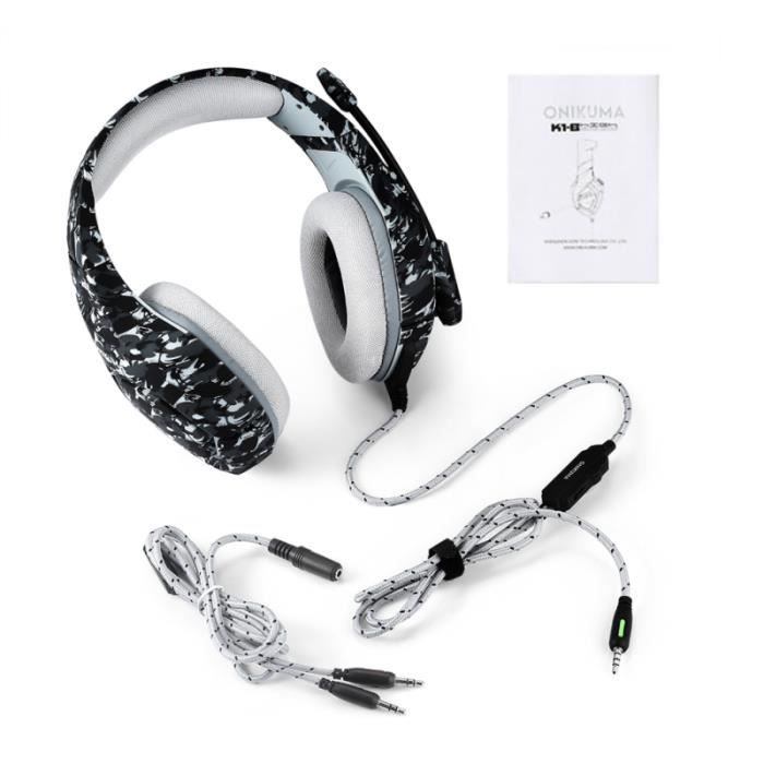 1 PC Virtual Surround Sound Headset USB Gaming Headphone Ordinateur (Gris camouflage) OREILLETTE BLUETOOTH