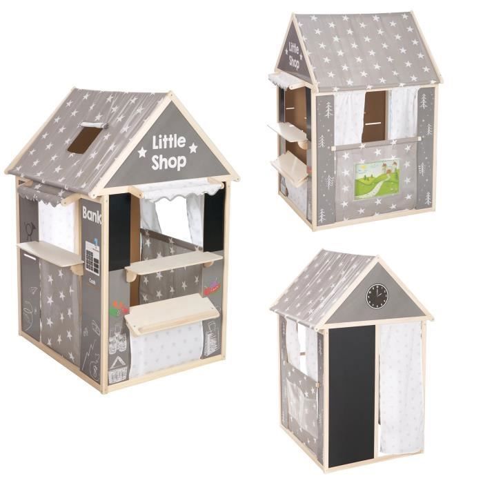 ROBA Maisonnette pour Enfant - 4 en 1 - 82.5x94.5x128 cm