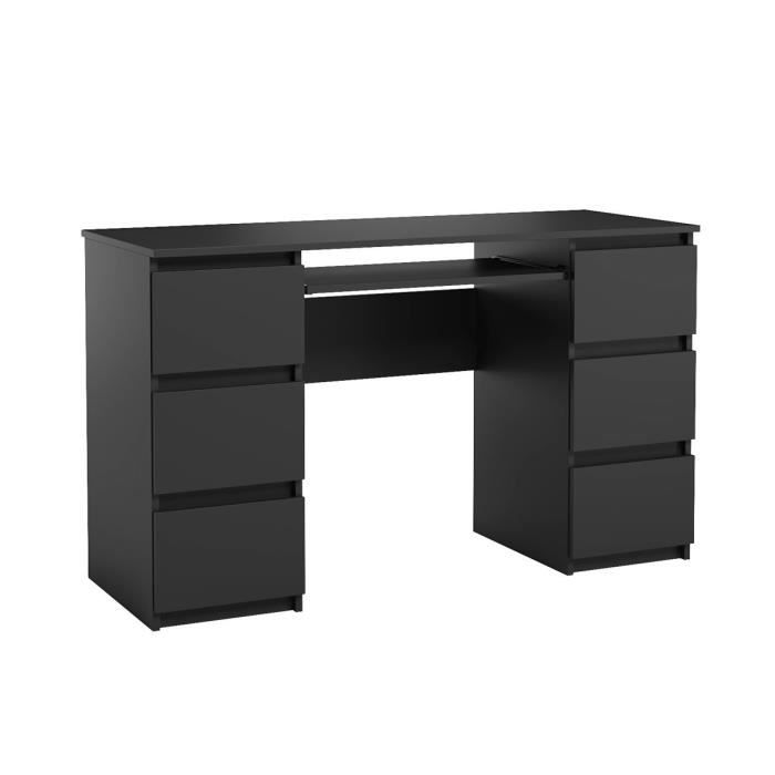Buro d'ordinateur. Bureau très élégant avec des tiroirs. Bureau informatique JARIS noir