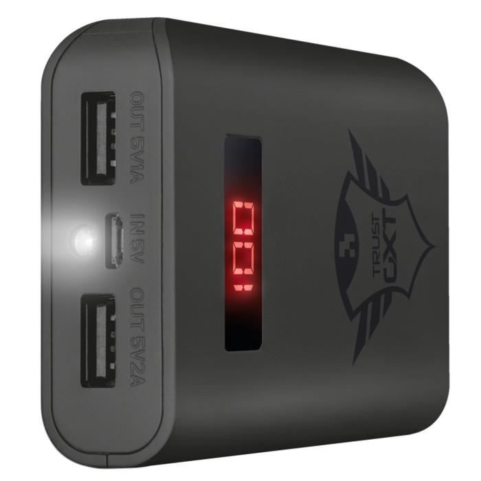 TRUST Dock de charge - 2 ports USB Pour téléphones & tablettes GXT 777 - 10 000 mAh