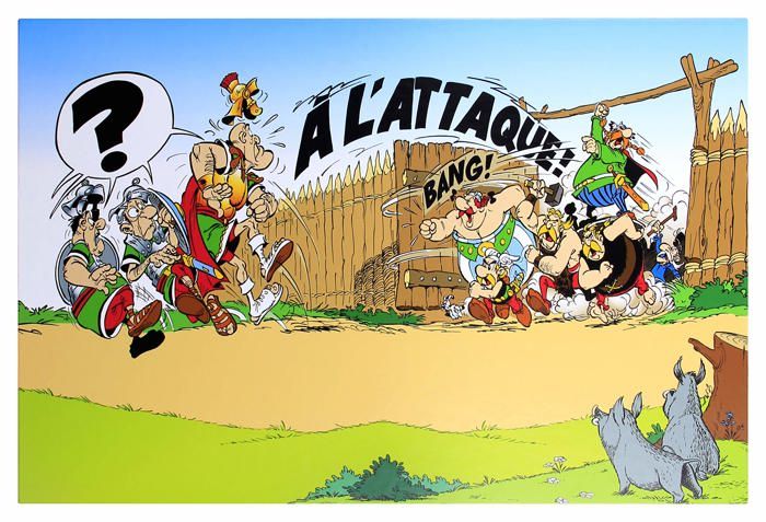 Clairefontaine - 812921C - Un Sous-main Bureau en Carton 60x40 cm - Home Office ''Asterix Les Gaulois'' visuel A l'attaque